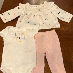 3 piece baby girl outfit